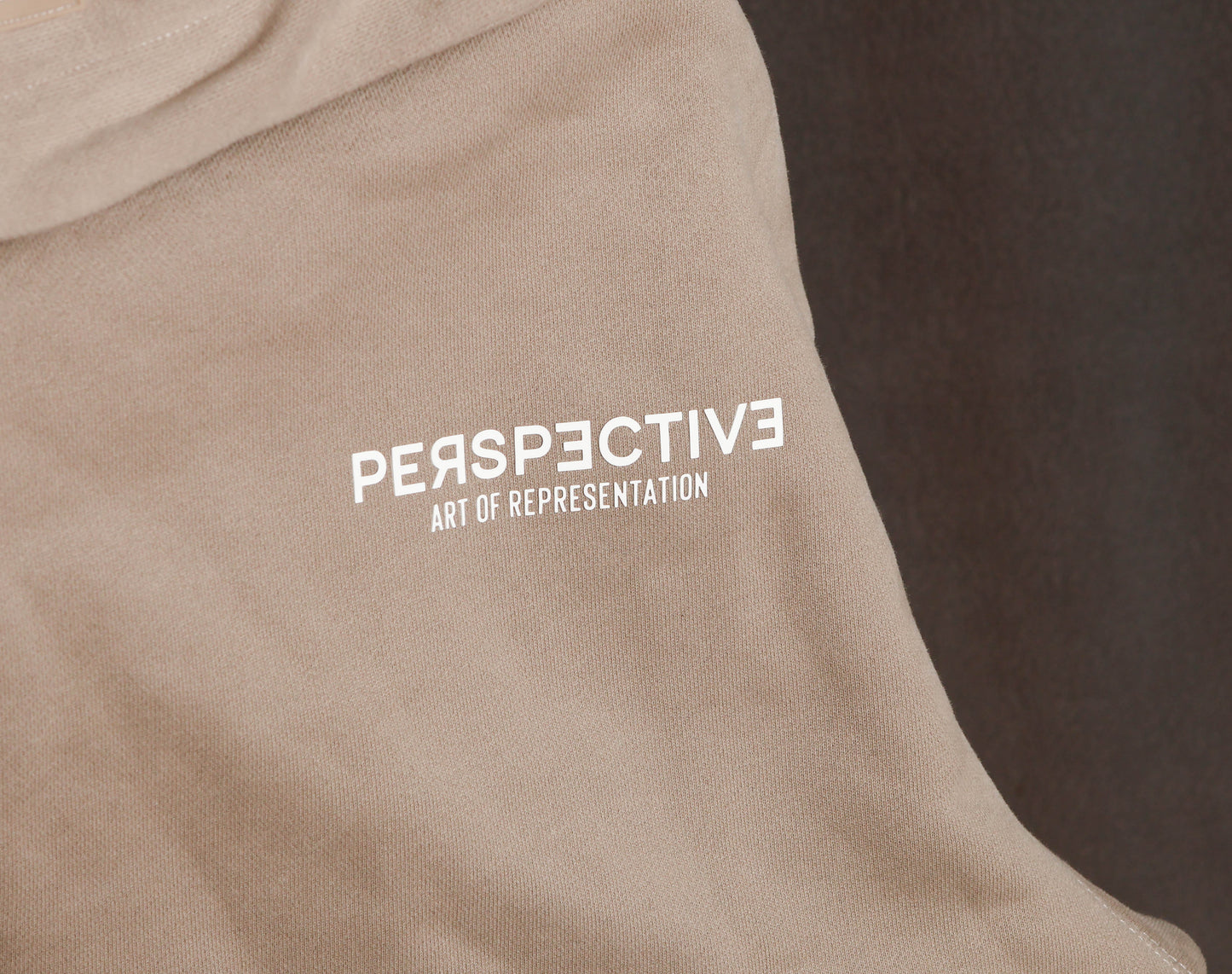 Pespective Basic Hoodie Beige