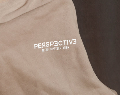 Pespective Basic Hoodie Beige