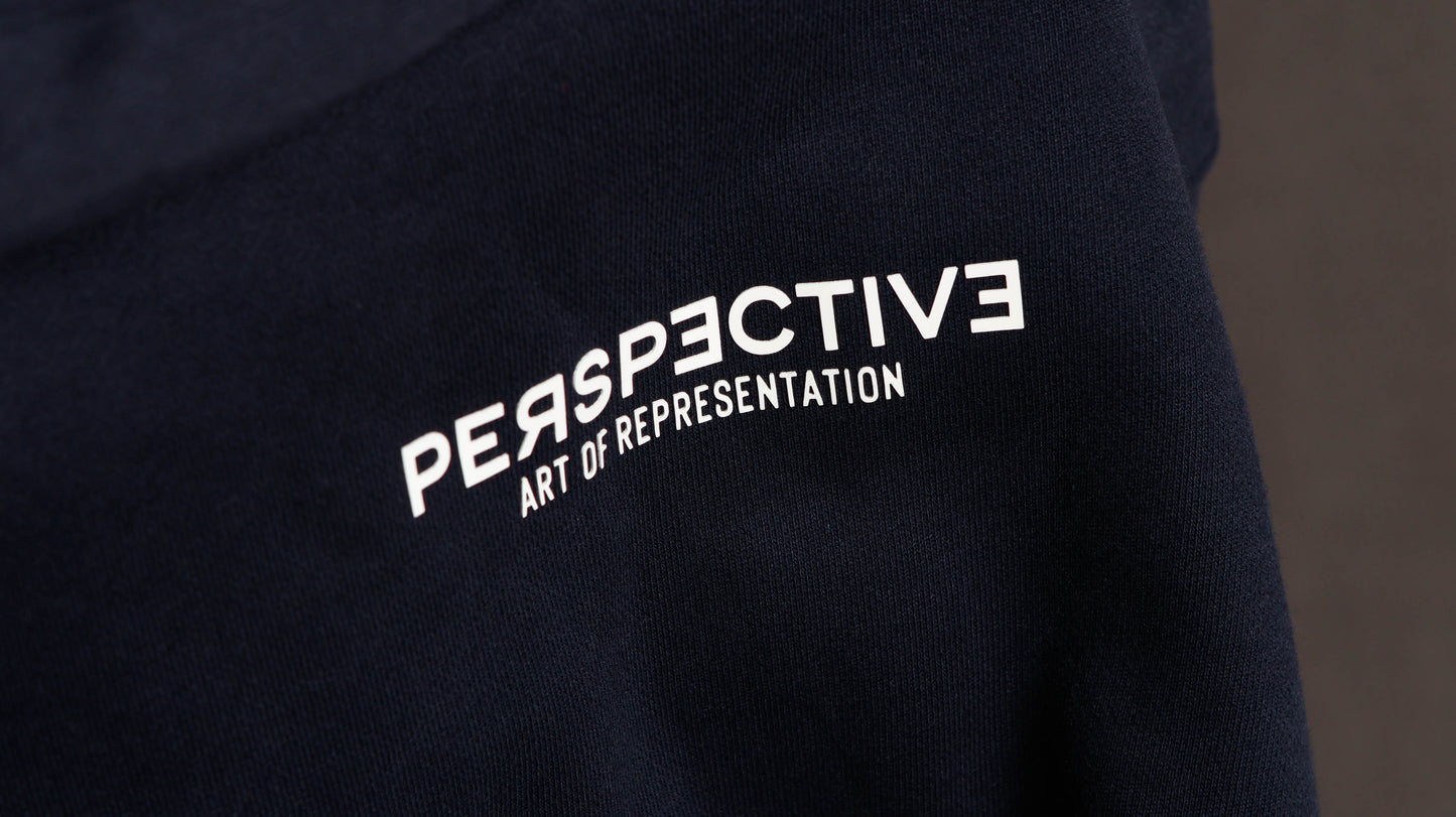 Perspective Basic Hoodie Blue Navy