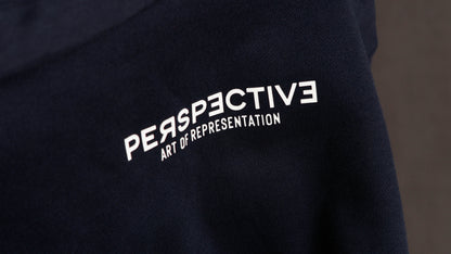Perspective Basic Hoodie Blue Navy