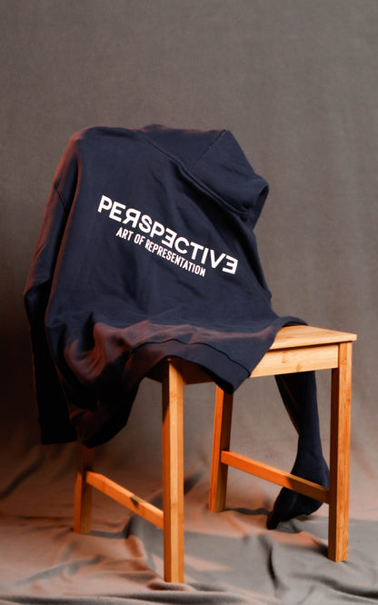 Perspective Basic Hoodie Blue Navy